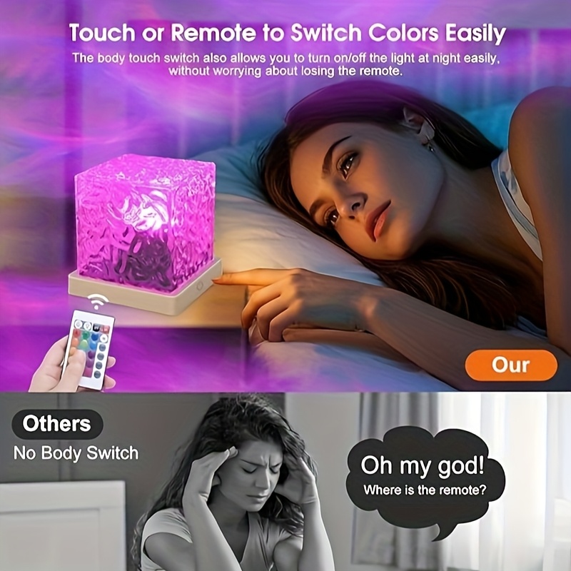16 Color Water Wave USB Night Light with Remote Control