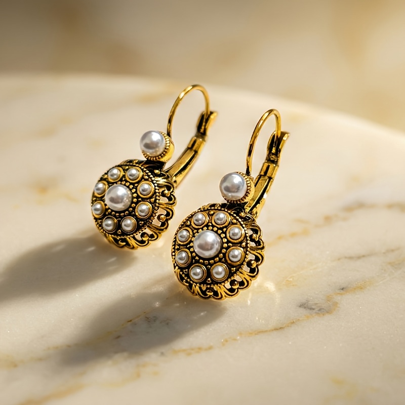 2pcs Exquisite Faux Pearl Drop Earrings for Women, Gift
