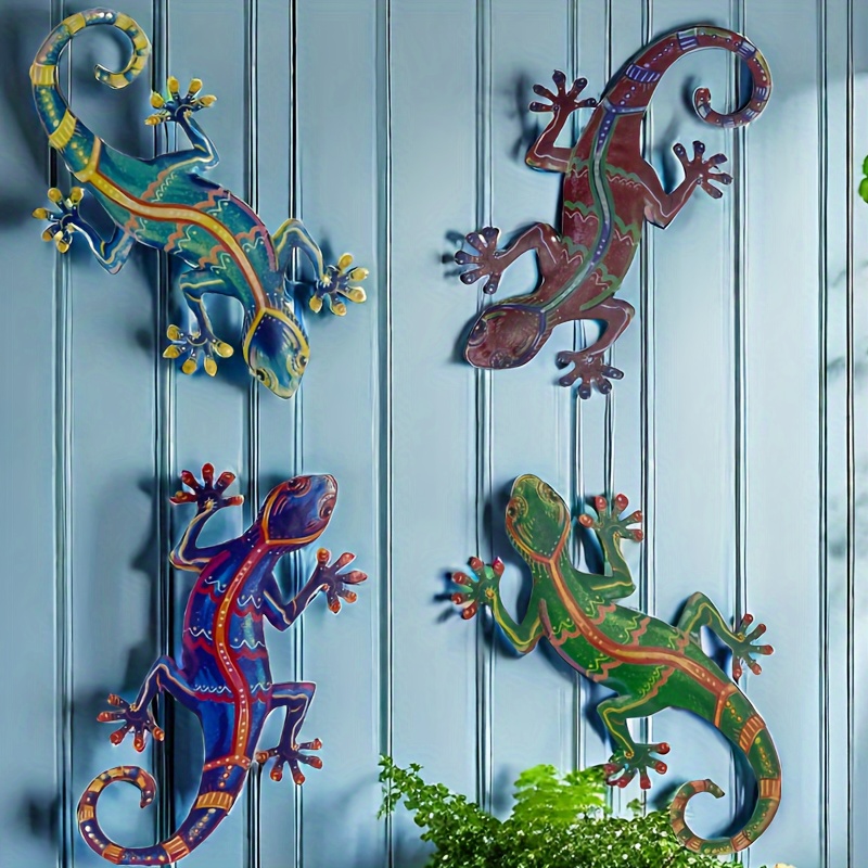 

A Kind Of Iron Art Set Of 4 Wall-mounted Lizard Wall Decoration Indoor And Outdoor Courtyard Garden Decoration Pendant