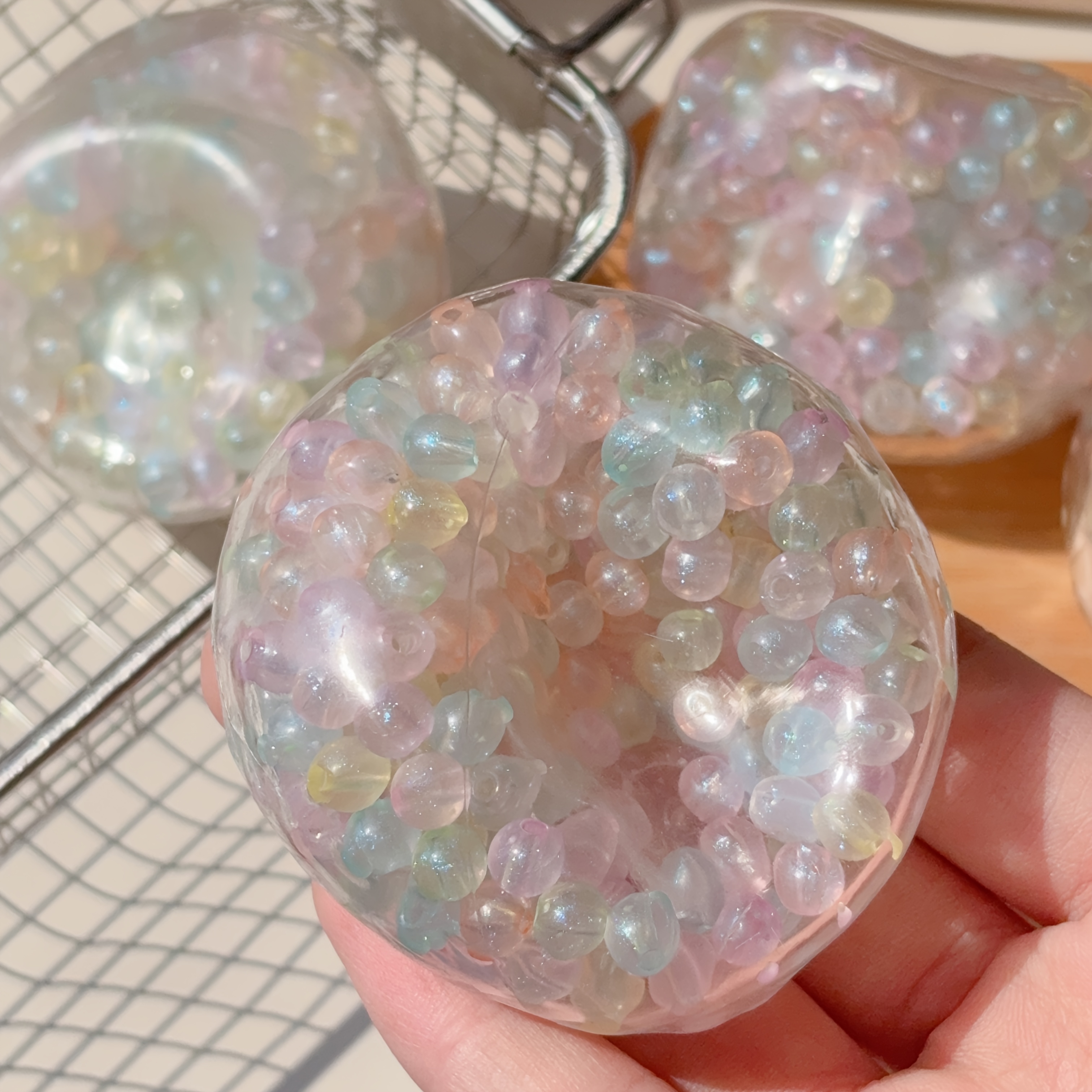 Image of Handmade Colorful Handmade Balls - Transparent Plastic Handmade Ball Accessories And Fun Toys For Office Decoration, , Suitable For Festivals, Christmas. For Thanksgiving, Birthdays, And Graduation
