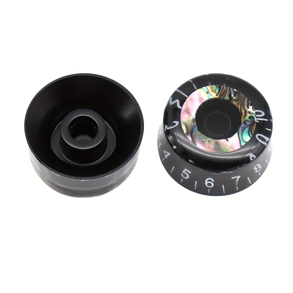 4-Pack Glossy Black Plastic Guitar Knobs, Speed Volume Tone Control for Les Paul Guitar Bass Accessories