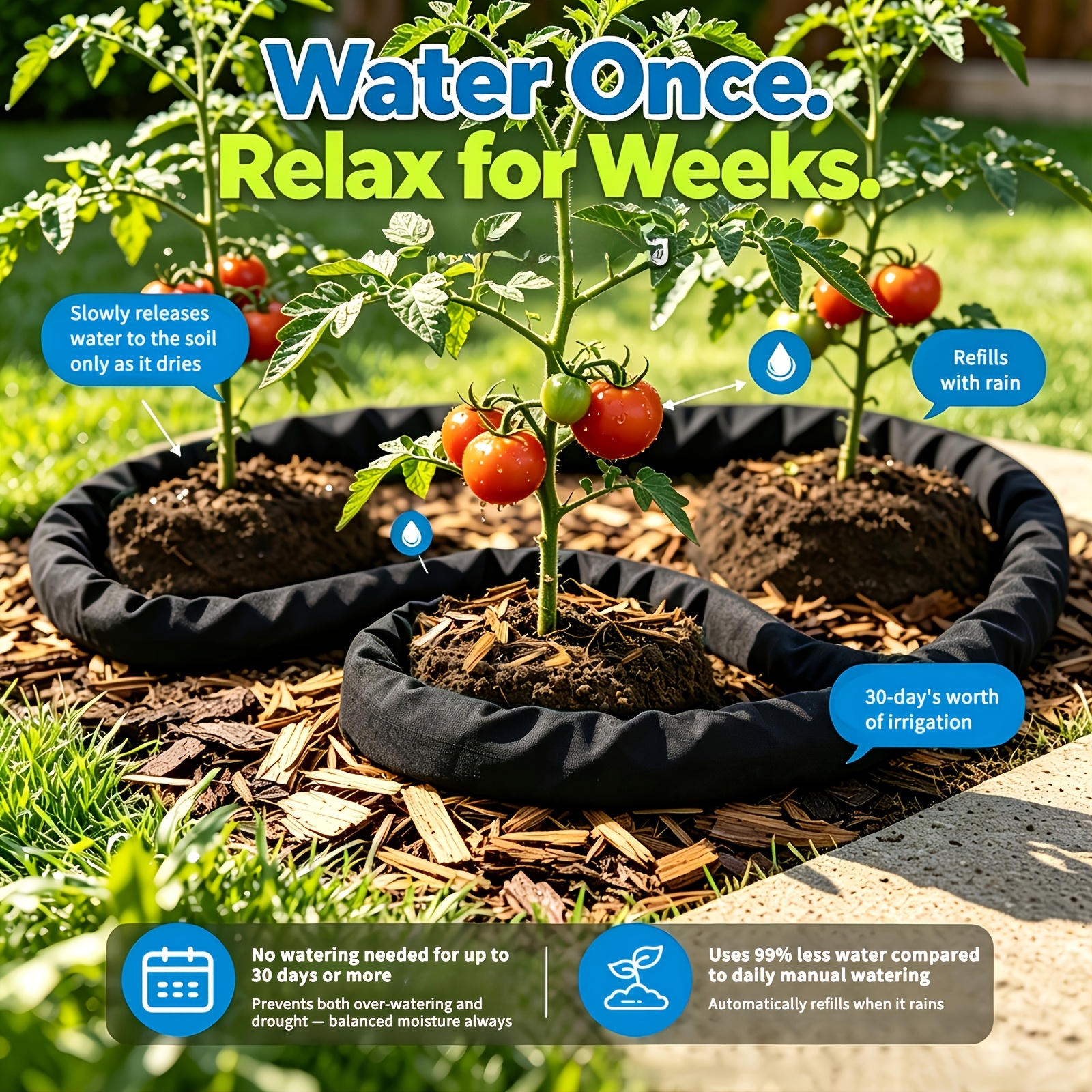 TEMU New Upgraded Smart Automatic Drip Irrigation Kit, Multi- Black Available, Rainwater Automatic Watering Tool, Suitable For Courtyards, Tomatoes,