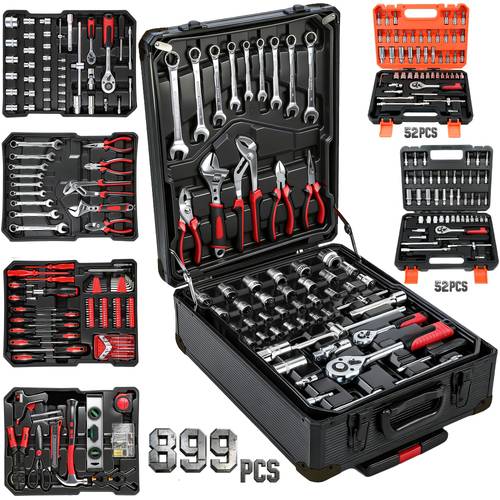 899 52pcs professional tool set multi functional toolbox portable design for home and car repair a tool set for enthusiasts and gift for friends local shipping