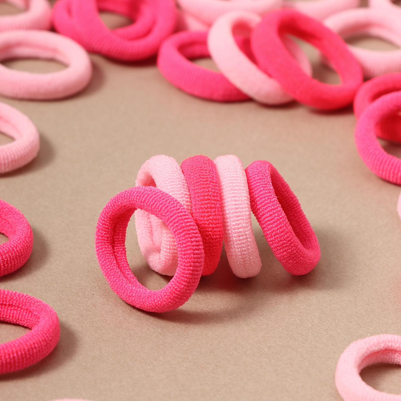 100pcs Random Colors Towel Ring Headband, Seamless Hair Tie