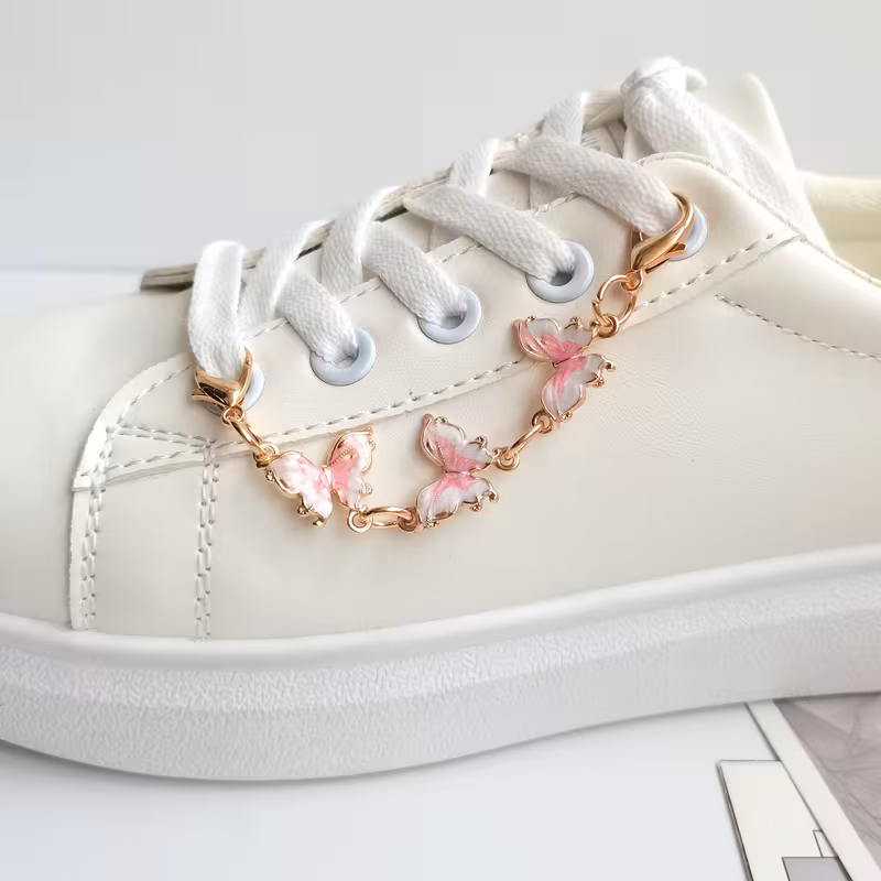 2pcs new fashionable and exquisite alloy purple small lobster clasp decorative shoe chains suitable for canvas shoes sneakers casual shoes platform shoes a fun decoration to Product details 1