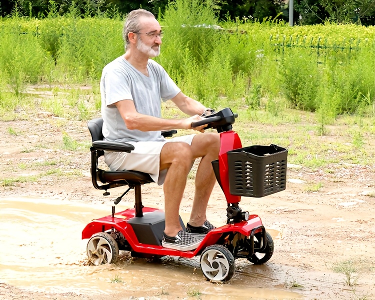 4-wheel electric mobility scooter for adults with seat - 250w motor, 15 miles per hour speed, with backrest seat and front basket, 265   capacity, 8 inch solid tires, lightweight 82 , suitable for outdoor and indoor mobility Product details 10
