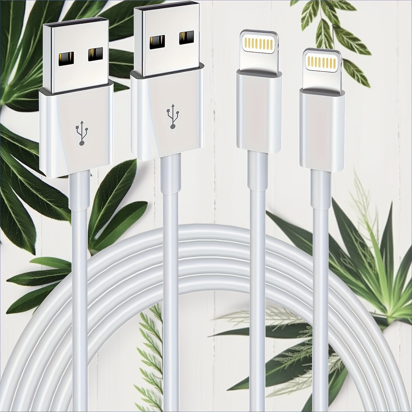 2pcs 78inch 2  iphone charger cable lightning data cable original mfi usb a charging cable suitable for iphone 14 13 12 11   xr xs     7 6 plus ipad   pro data cable for gaming pc accessory