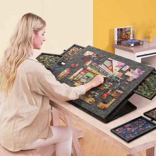 7pcs set of 1000 puzzle storage trays 6 in 1 portable puzzle table boards with 6 drawers felt integrated design for organized puzzle assembly ideal for children and adults puzzle organization colorful puzzle trays durable puzzle trays puzzle trays for table