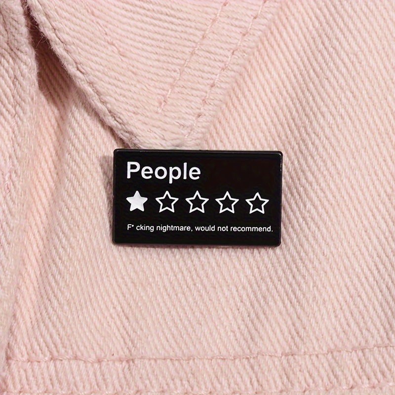 

1pc Satirical "people 1 Star " Alloy Brooch Pin - Cartoon Punk Style, , Gift For Daily & Special Occasions - Humorous Metal Badge Accessory For Friends