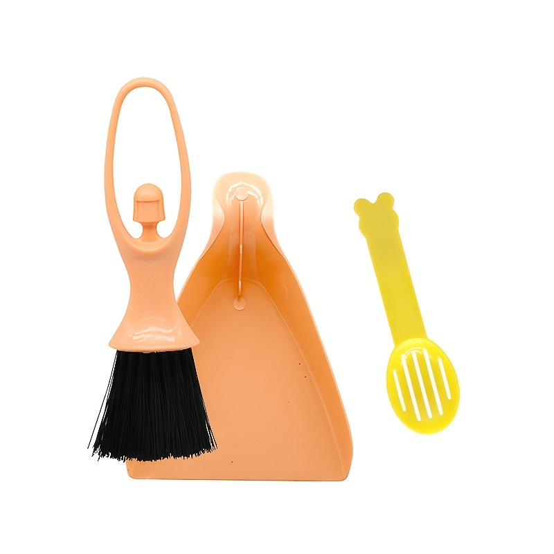 3pcs Mini Broom and Dustpan Set for Hamster Cleaning