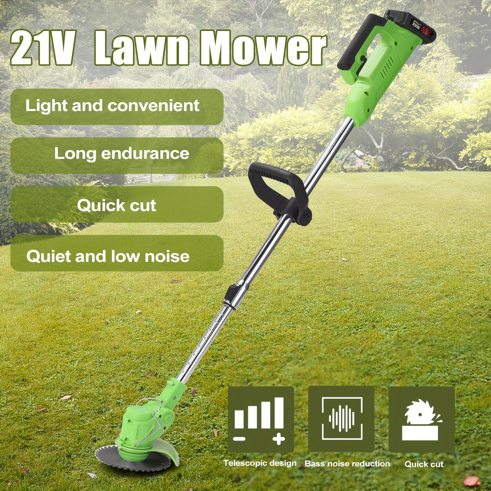 

Electric Lawn Mower Grass Trimmer Household Portable Garden Home Trimming Machine For Gardening Green