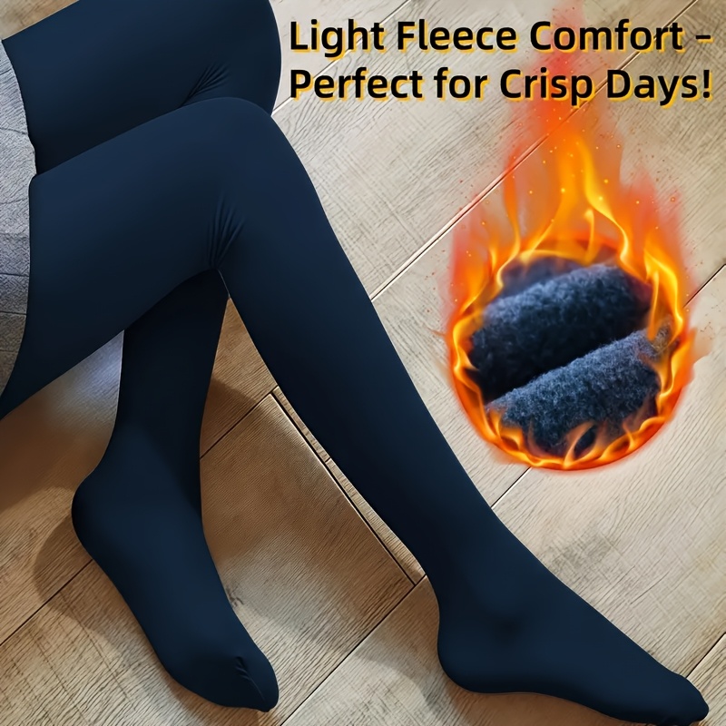 Fashionable Brushed -lined Thick Leggings, Women'-fitting Thermal Tights