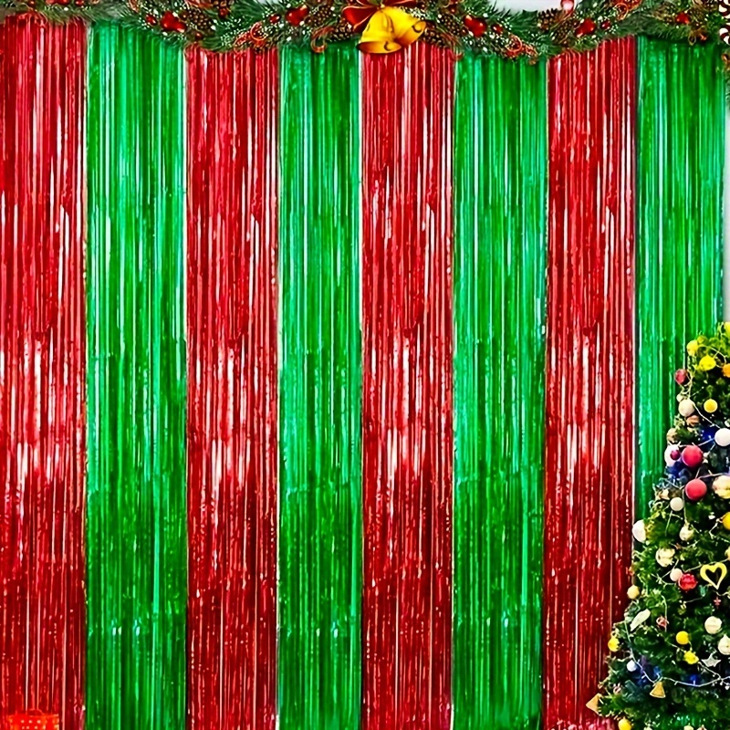 

2pcs 3m Christmas Red & , Pvc Double For Background, & Decor, Decoration, Christmas Accessory