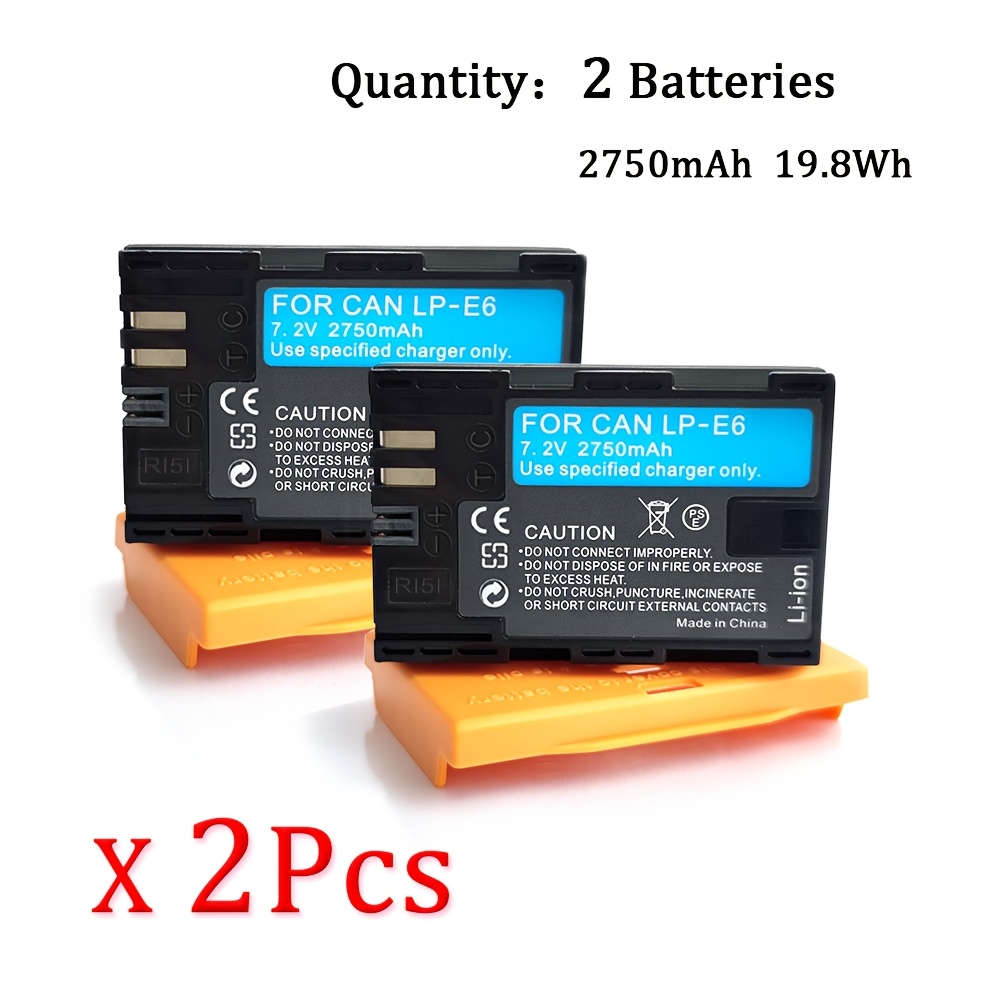 Image of Edekoy Lp-e6 Lp-e6n Lpe6nh Lpe6p Battery For R R5 R6 R7 5ds 6d 7d 60d 70d 80d 90d Xc15 5d2 5d3 5d4 6d2 7d2 6da Cameras Lpe6 Lpe6n Rechargeable Battery