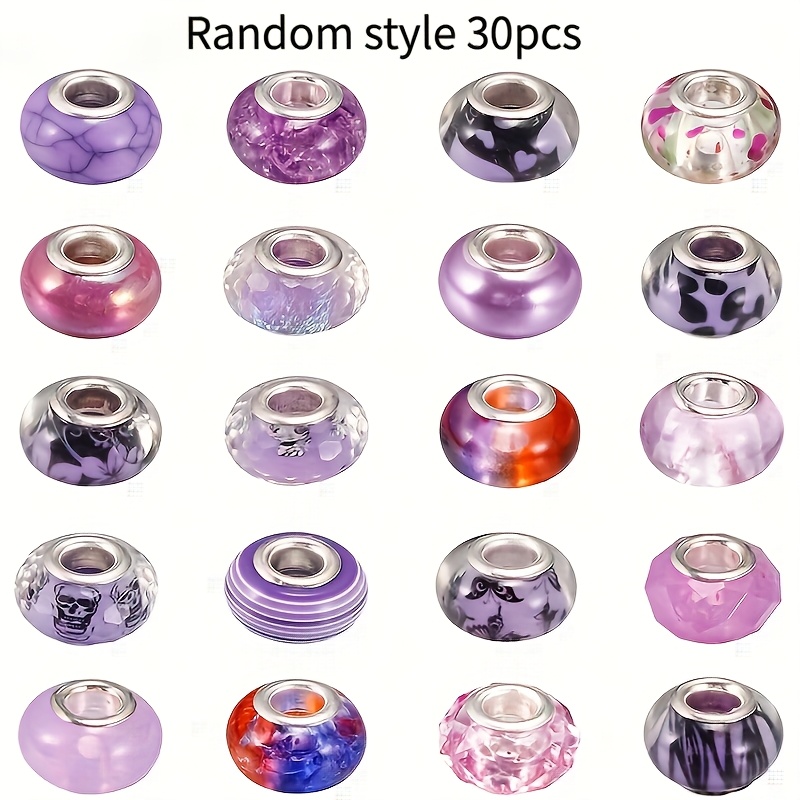 30pcs Large-hole European Beads for DIY Jewelry Making
