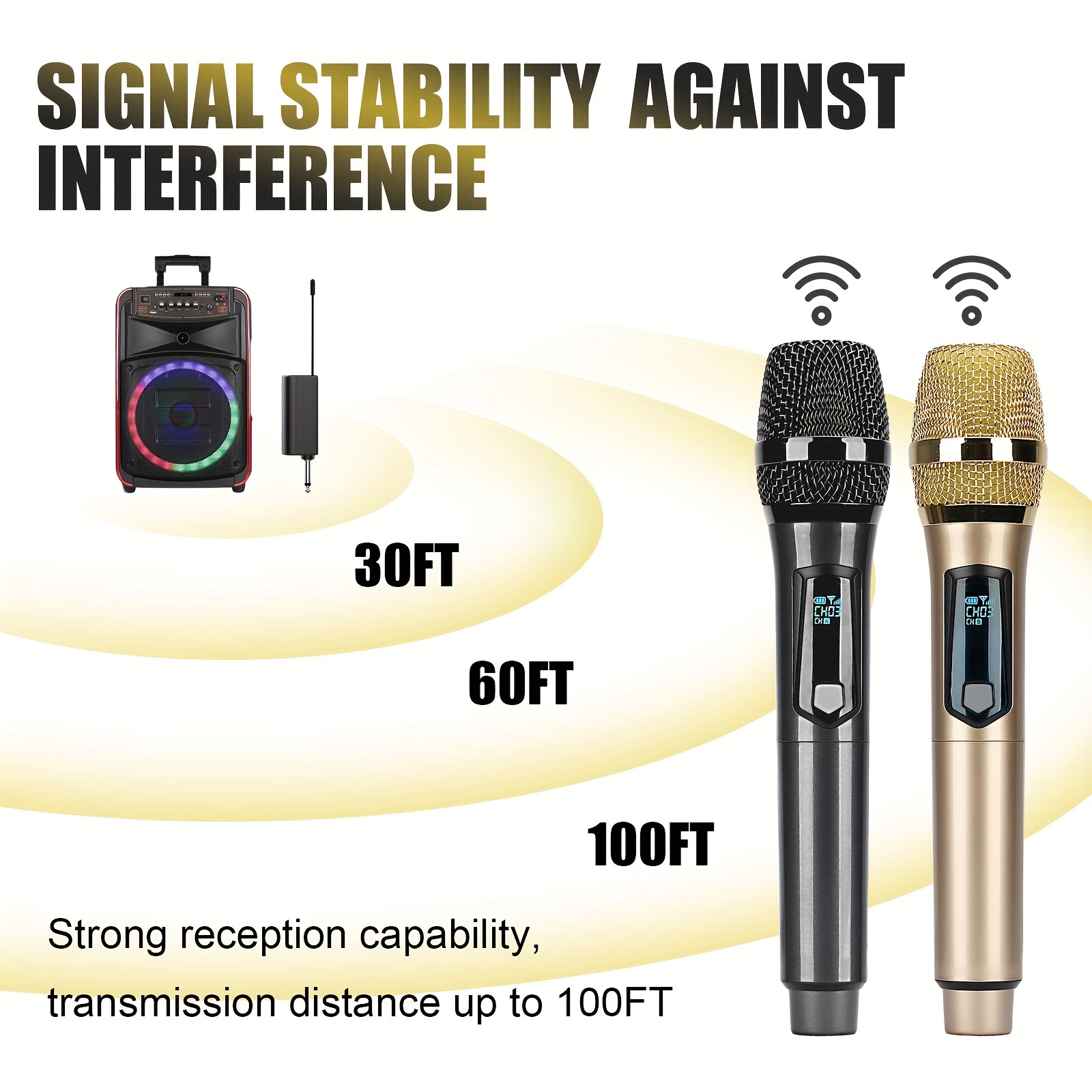 W 4 Wireless Rechargeable Microphone Home One Two Ktv Temu