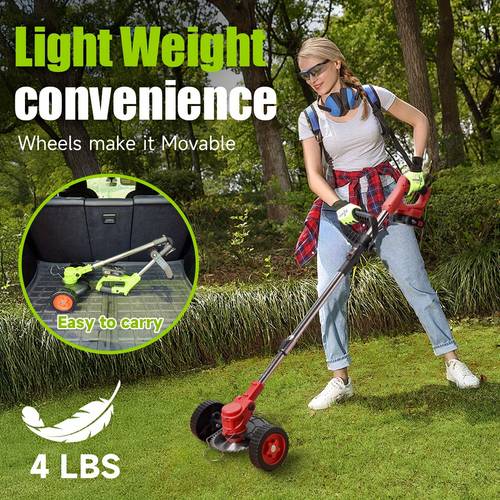 cordless lawn mower with 2 x 1500mah batteries 3 interchangeable blades lightweight portable lawn mower for yards driveways ideal for professionals garden maintenance ergonomic metal construction
