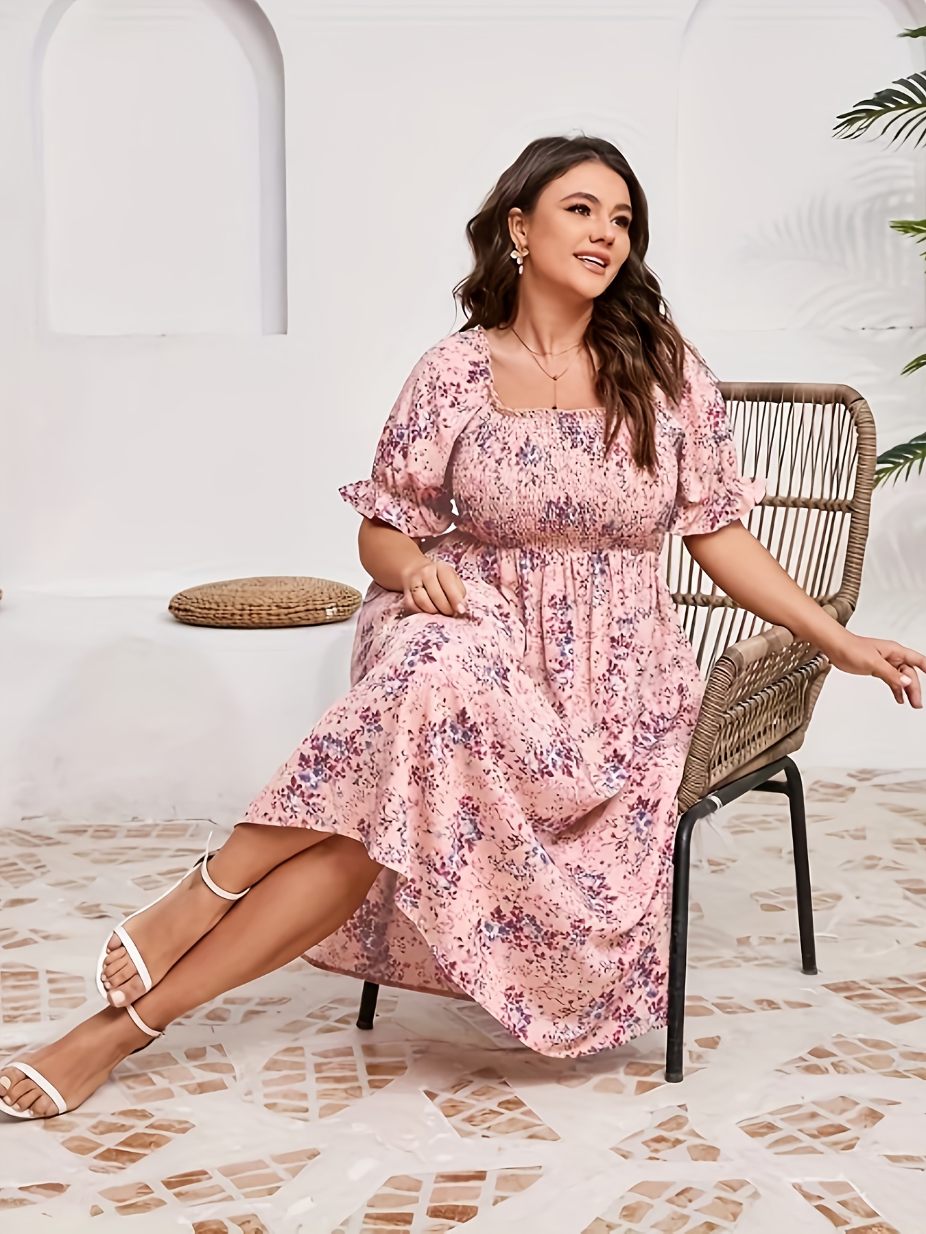 strapless open back dress Delaney Maxi Dress - Pink Floral main image 0