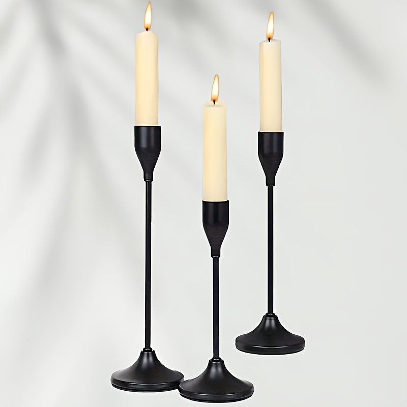 TEMU 3pcs Golden Candle Holders Metal Candle Holders Candle Holder Suitable For Wedding, Dining Table, Mantel, Party Room Decoration (candles Not