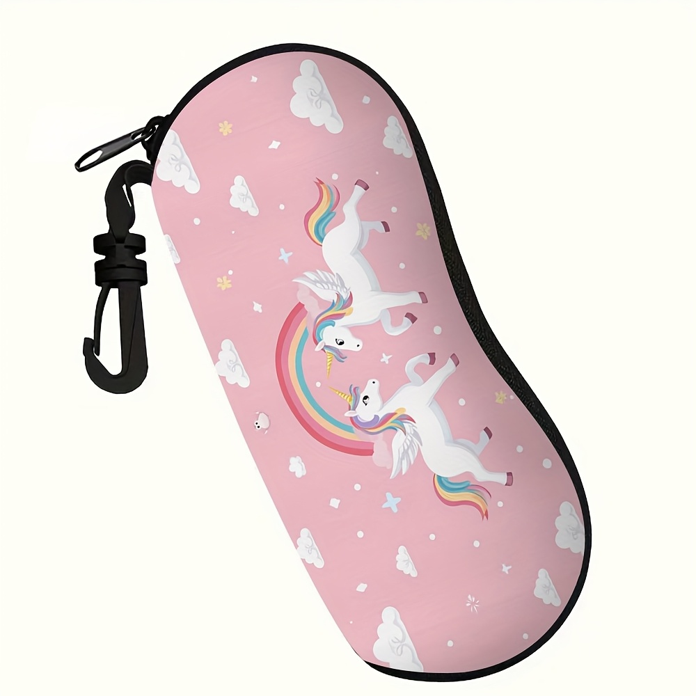 TEMU Newly Colorful Unicorn Zipper Eyeglass Case, Suitable For Students And Daily . A Stylish Protective Case With A Zipper Closure, Compact Eyeglass