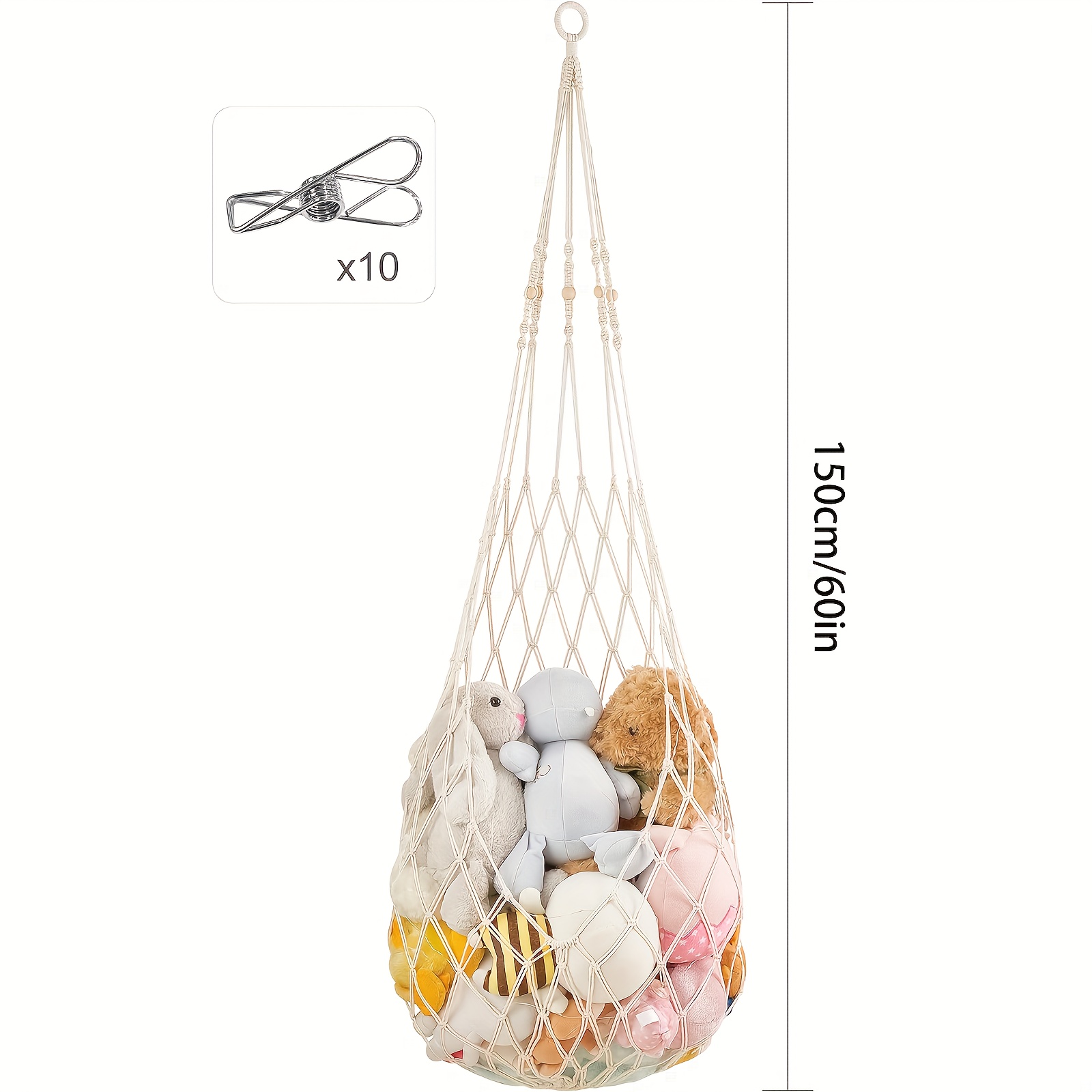 Beige Cute Stuffed Animal Net Hammock Toy Hammock Teddy Bear Temu New