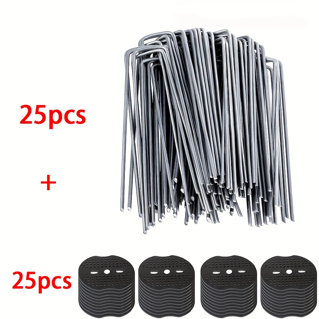 TEMU Lot de 30/50 (15/25 Clous + 15/25 Rondelles) / 201/401 (100/200 Clous + 100/200 Rondelles + 1 Pistolet à Clous) Pièces de Clous d'Ancrage pour