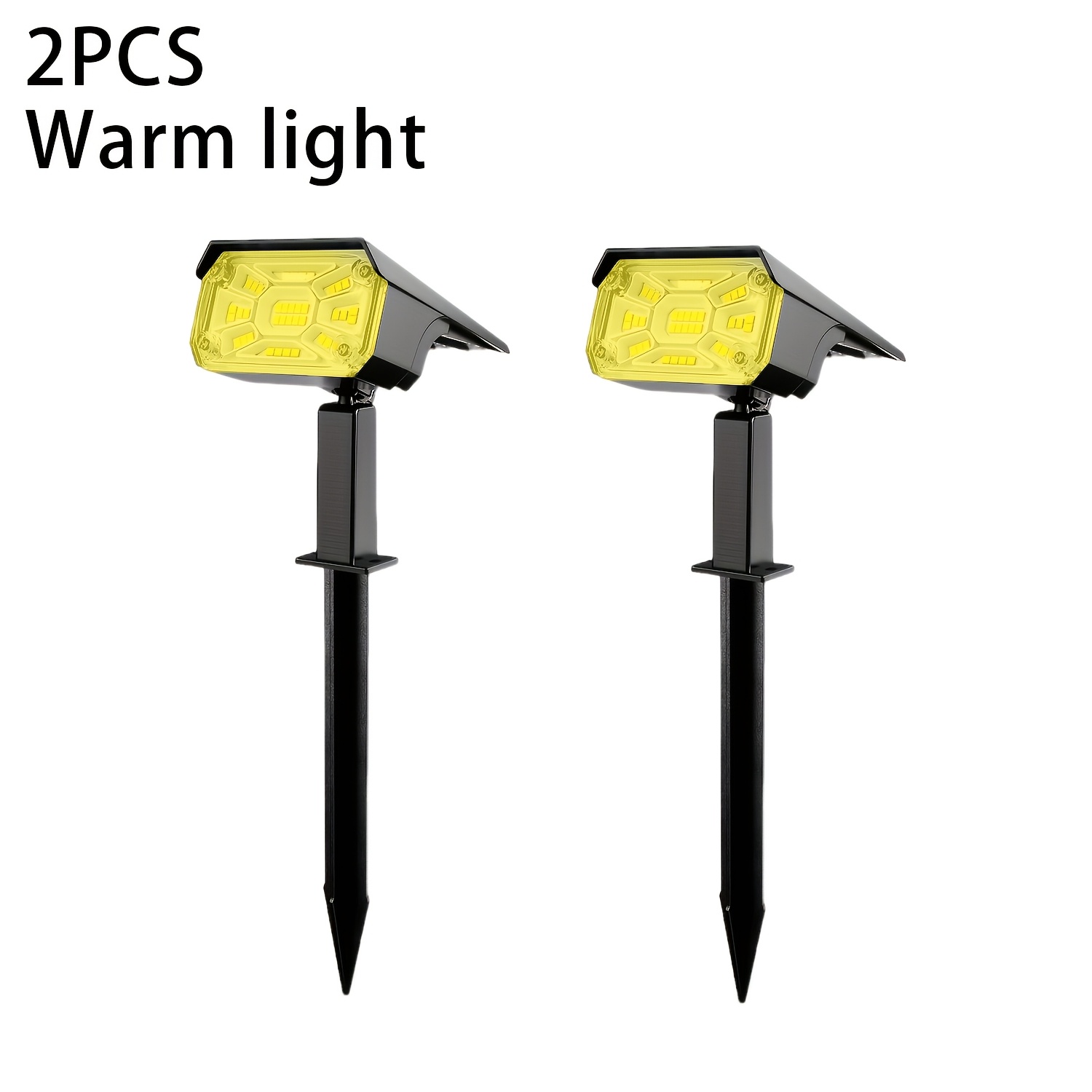Image of 2pcs Outdoor Solar Spot Lights, 38 Led Solar Landscape Lights With 3 Lighting , Ip68, Led Garden Stake Lights For Trees, Garden, Pool, Yard And Patio Decoration