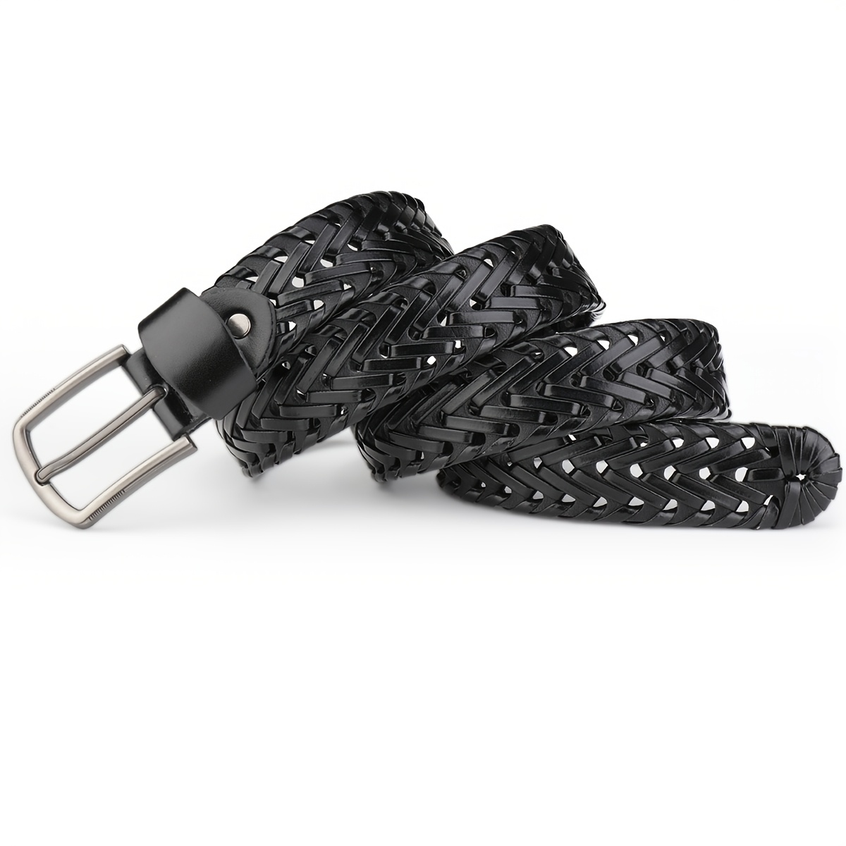 3pcs Casual Men's Belt Set with Needle Buckle Design