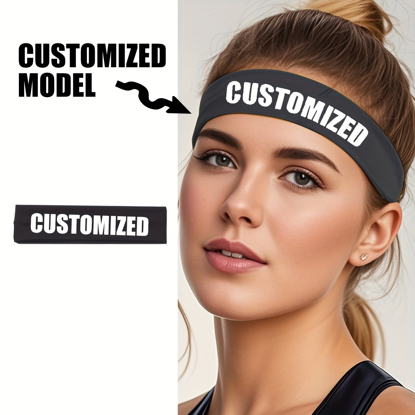 E-shop Anpassbare Sport-Stirnbänder für Männer & Frauen - Personalisierter Text/Logo/Bild | Atmungsaktives, Weiches Schweißabsorbierendes Gewebe für