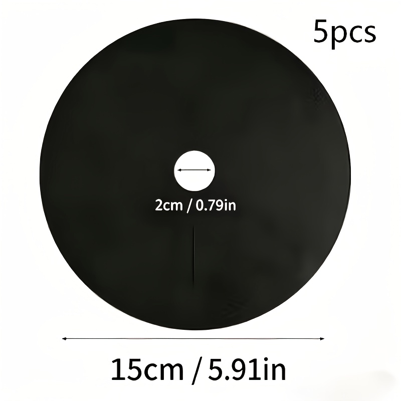 TEMU 5pcs Garden Weed Barrier Mat, Thickened Non-woven Fabric Plant Weed Control Mat, Round Weed Resistant Gardening Ground Cover, Tree Breathable