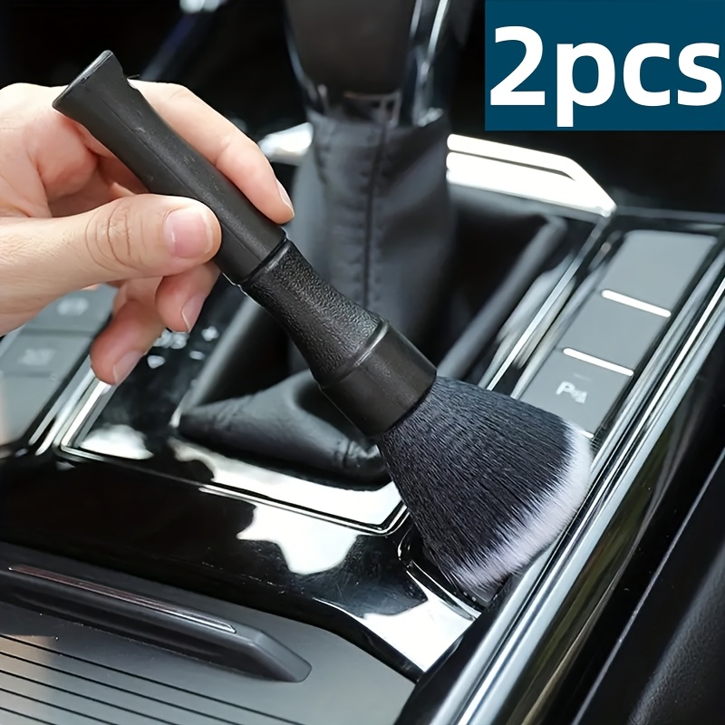 TEMU 2pcs Set, Household And Car Interior Cleaning Brush - Ultra Soft Bristles, Perfect For Dust Removal And Detail Cleaning, Essential Tool For