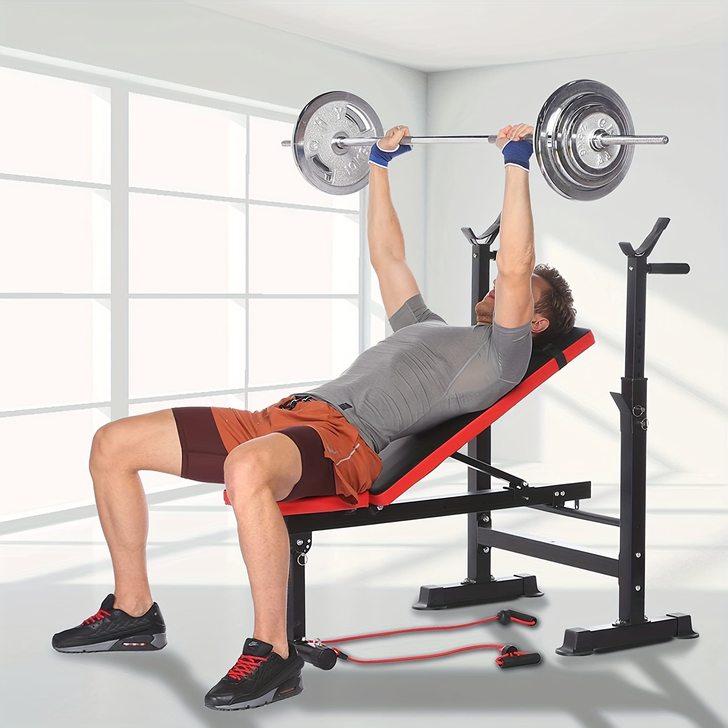 Press Bench Squat Exercise Bench Press Set With Deep Squat Rack