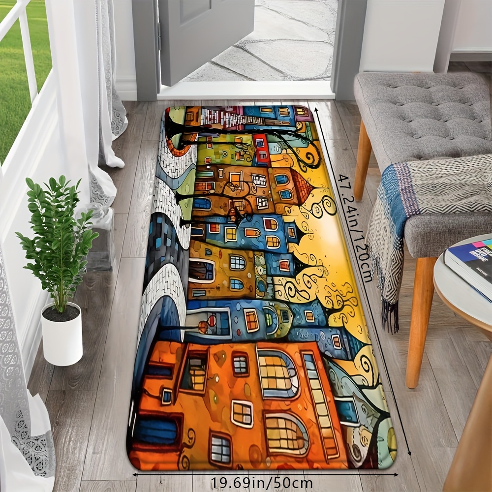 TEMU 1pc Creative Animation Little Print High-bounce Machine Washable Door Mat, Bathroom Mat, Decorative Carpet