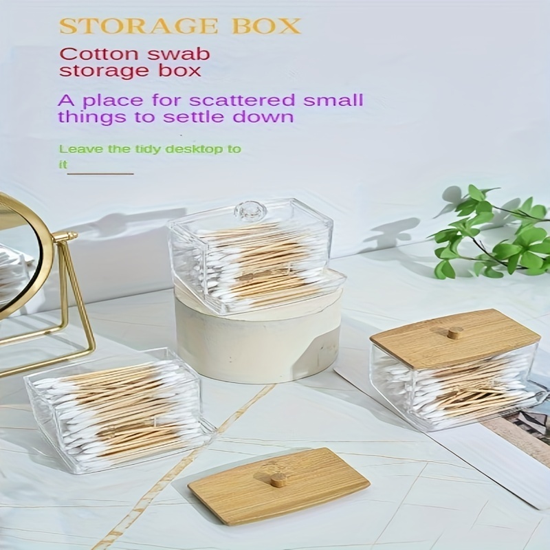 Desktop Covered Storage Box Swabs Dental Floss Small - Temu