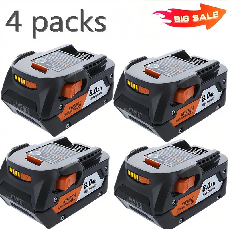 

4-packs 8.0ah 18v R840087 Lithium Battery Replacement For R840083 R840085 R840086 R840087 R840089