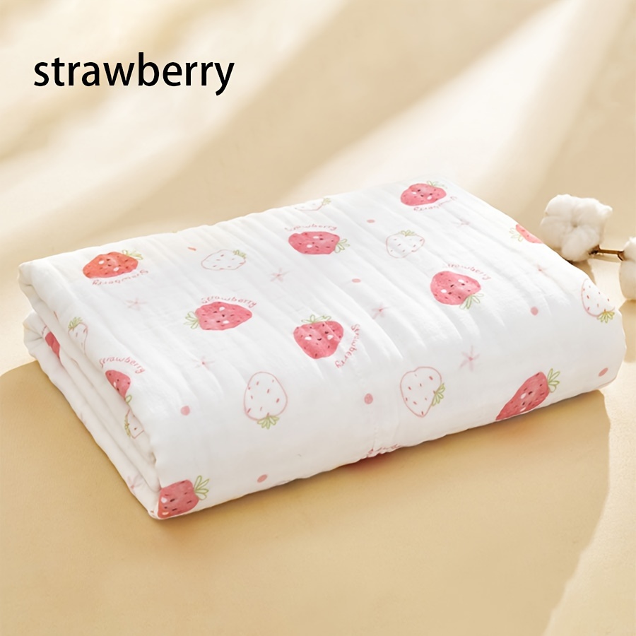 

1pc Gauze Bath Towel, Cotton Soft Absorbent Bath Towel, Cute Print Bath Towel