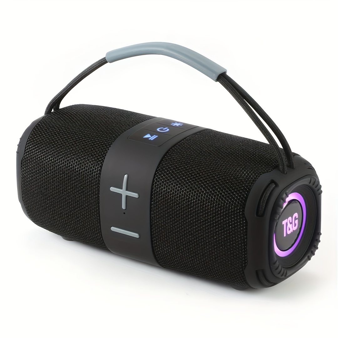 TEMU Tg668 High Quality Outdoor High Power Portable Speaker, Wireless Compatible Music Player With Color Led Breathing Light, Support Usb/tf/fm/tws