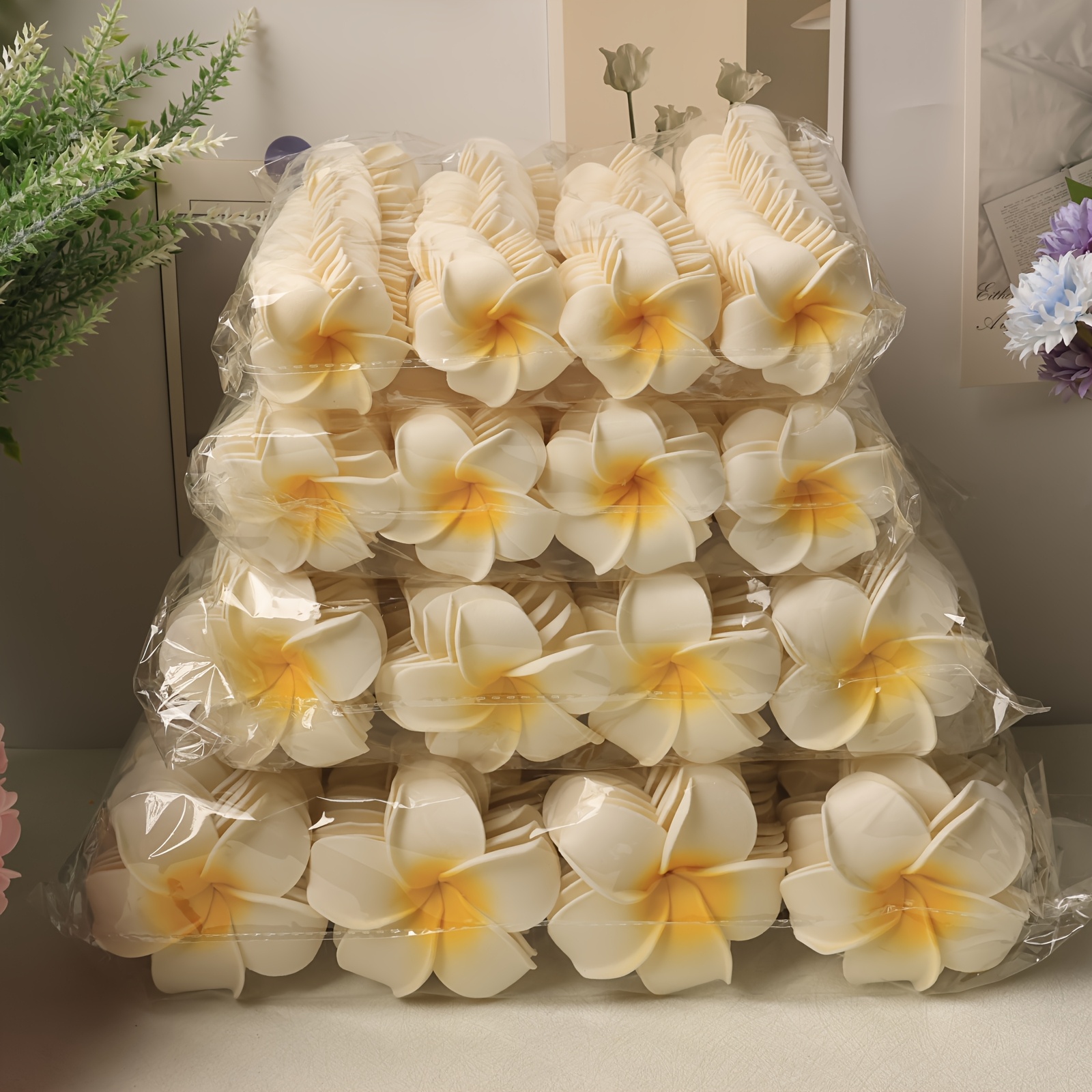 plumeria flowers sold on Temu Canada