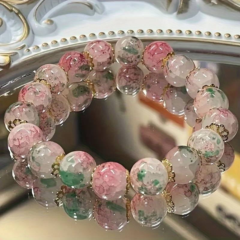 

Women's Vintage Boho Stretch Bracelet - Fashion Handcrafted Glass Beads - Elegant Accessory For Weddings And Parties (1 Piece)