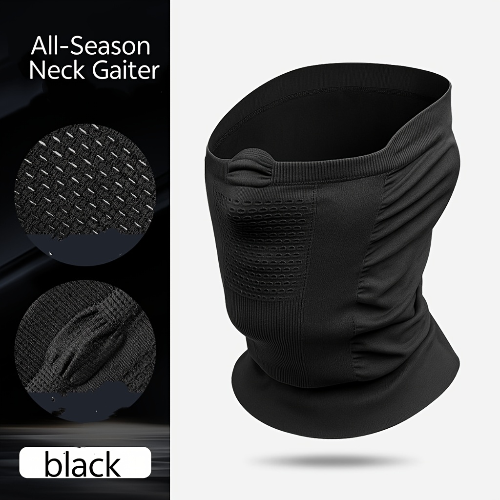 Image of High-quality Autumn Winter Ski Mask - Warm Semi-face Cover, High-elastic Seamless Neck Warmer, Breathable Style Suitable For Riding And Outdoor Activities
