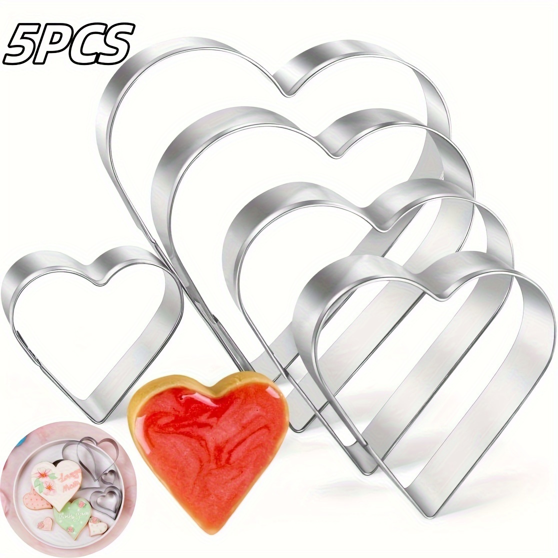 

5pcs Set Steel 's Day For Sandwiches, , , Steel Small Shaped For