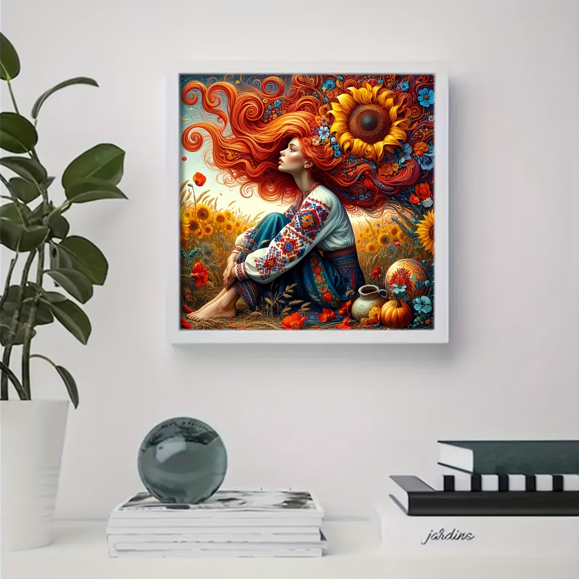 TEMU 1 Set - Creative Beauty Pattern Cross Stitch Painting Kit, Diy Art Needlework, 11ct Embroidery Fabric Decorative Craft For Home Wall Decoration