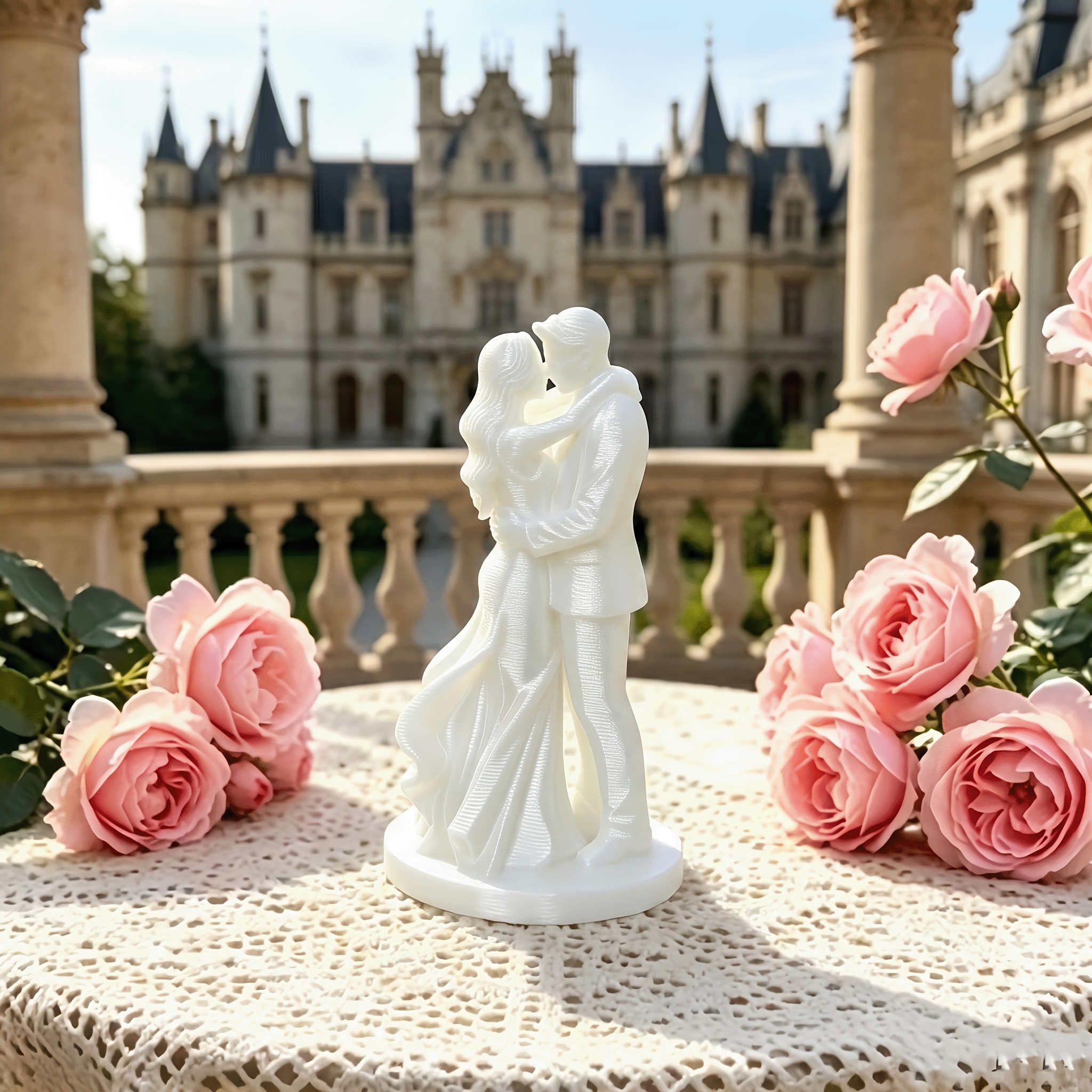 TEMU European-style Romantic Couple Hugging Decorative Figurine, Light Luxury Twedding Gift For Valentine's Day Or Anniversary For Girlfriend Or