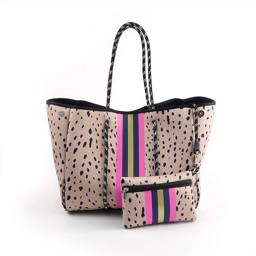 veelzijdige neopreen tote bag - een stijlvolle en handtas met diverse patronen, perfect voor yoga, winkelen, strandtrips en dagelijkse pendeltjes. ze beschikt over een duurzame constructie, een praktisch interieur opslagontwerp en opvallende patronen.