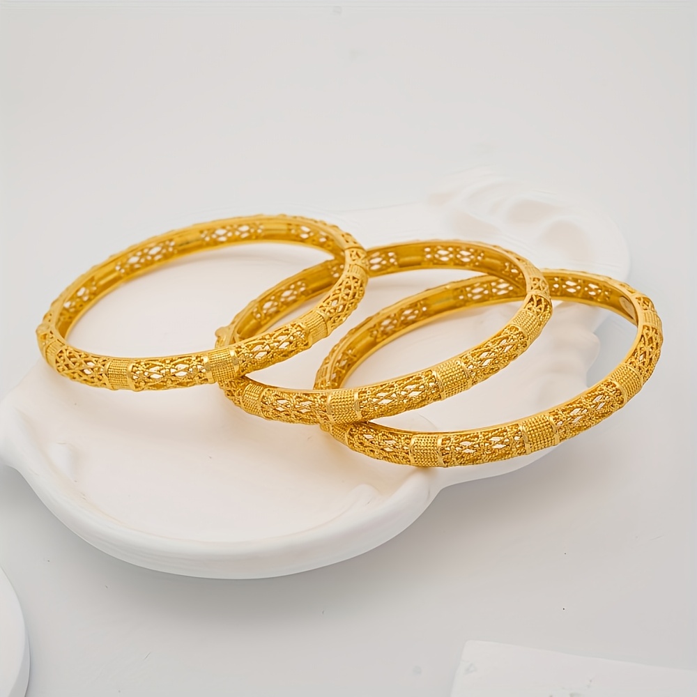 2pc Vintage Openwork Woven Bangle Bracelets Set