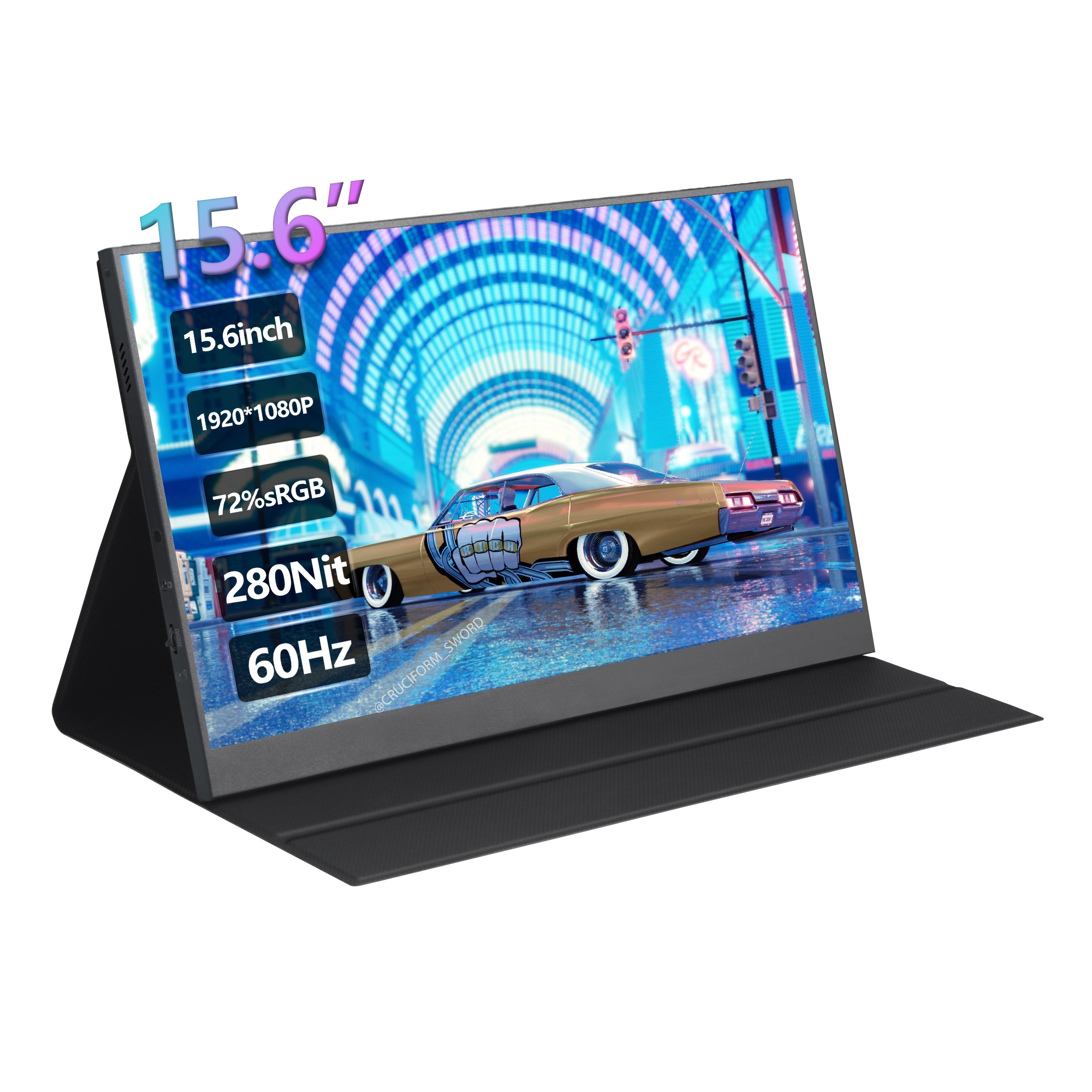 39.62cm 1080p fhd portable monitor with usb-c, & dual speakers 