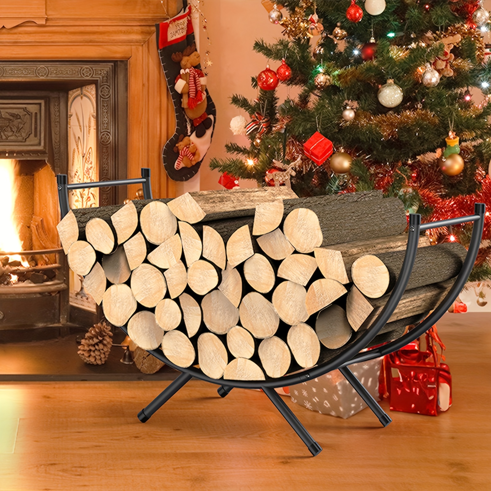 heavy duty firewood rack indoor/outdoor metal wood Temu South