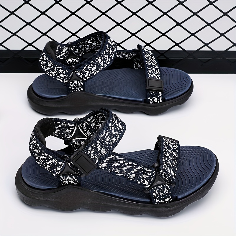 Boys' Sandals Summer Fashion Beach Slides with Adjustable Hook-and-loop  Fastener Straps, Comfortable Sole