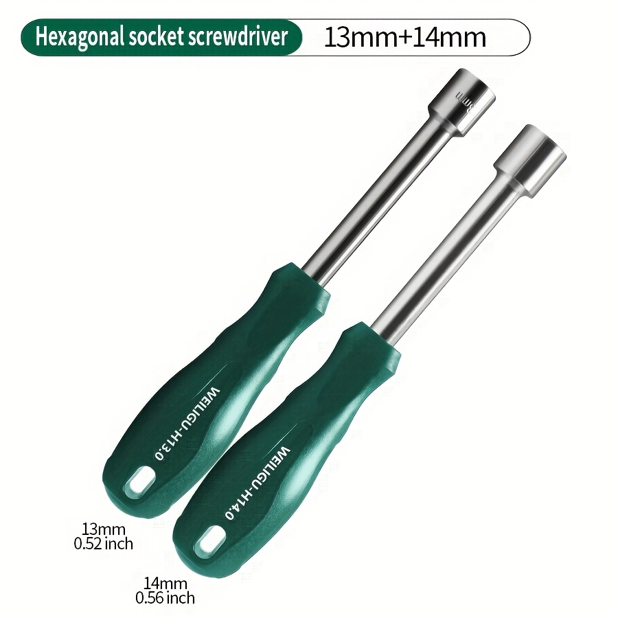 E-shop 13mm/14mm Sechskant-Schraubendreher-Set, geeignet für M8 Sechskantmutter-Entfernungswerkzeuge, ideal für Fahrzeugwartung