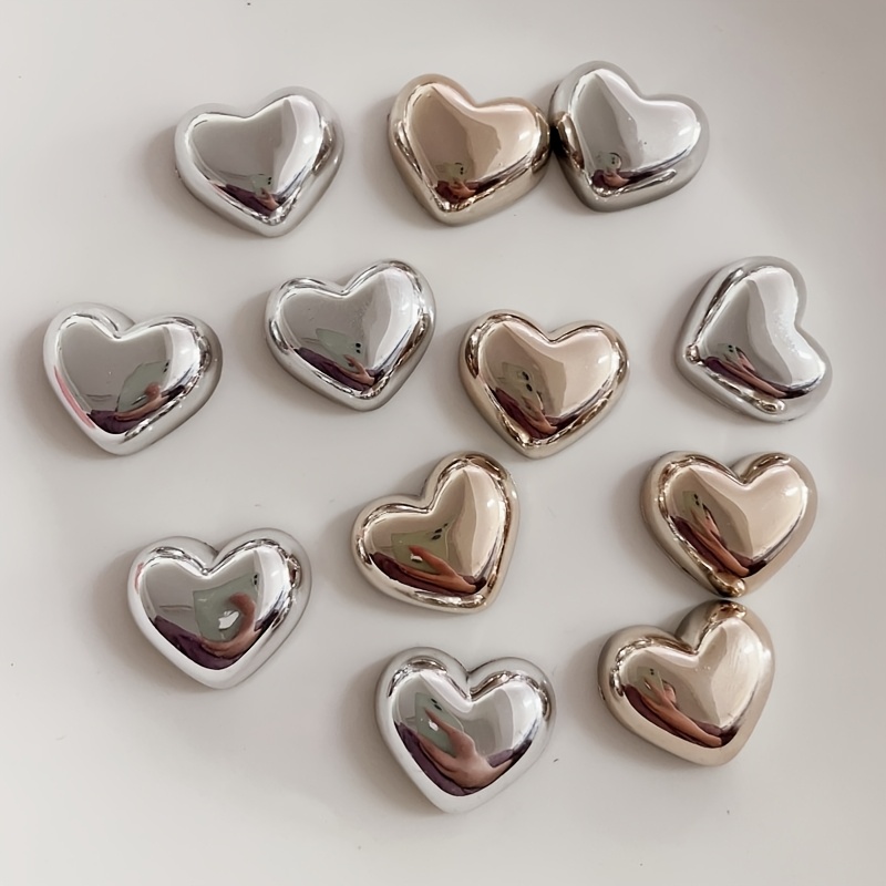 TEMU 12-pack Heart-shaped Fridge Magnets With Backing - Resin Whiteboard Message Board, Base For Notes, Photos, Schedules - Compatible With